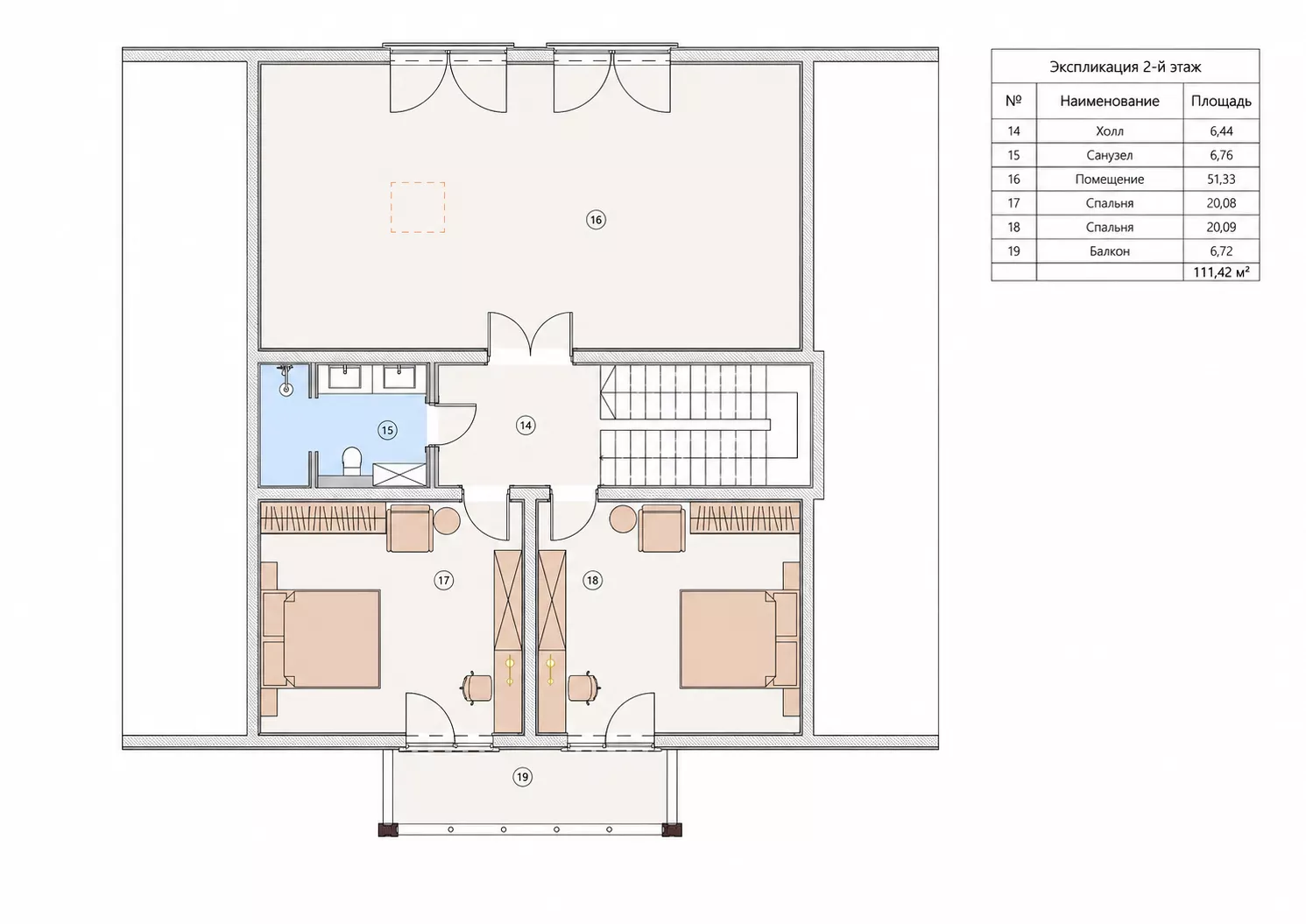 Интерьер коттеджа 322 м² в Завидово