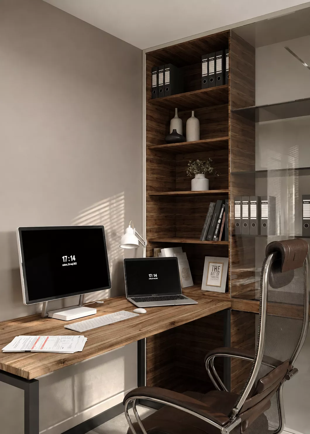 Design "domashnego" office in istoricheskom zdanie 95 m² — Offices