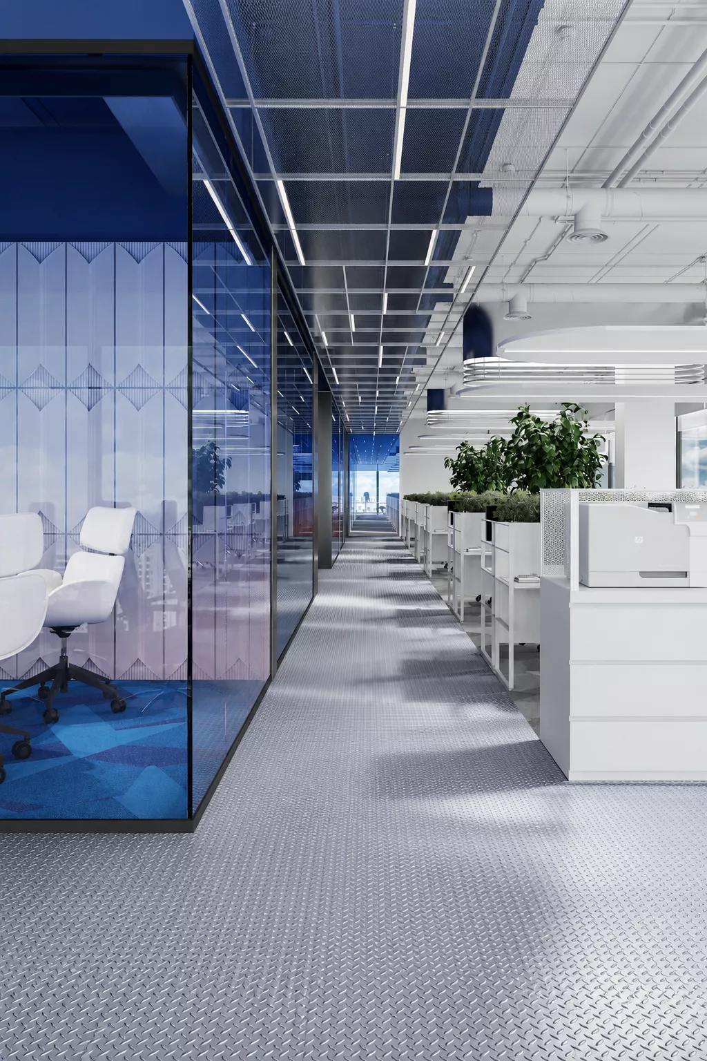 Competition office design project 466 m² for Sovcombank in Saratov — Open Space