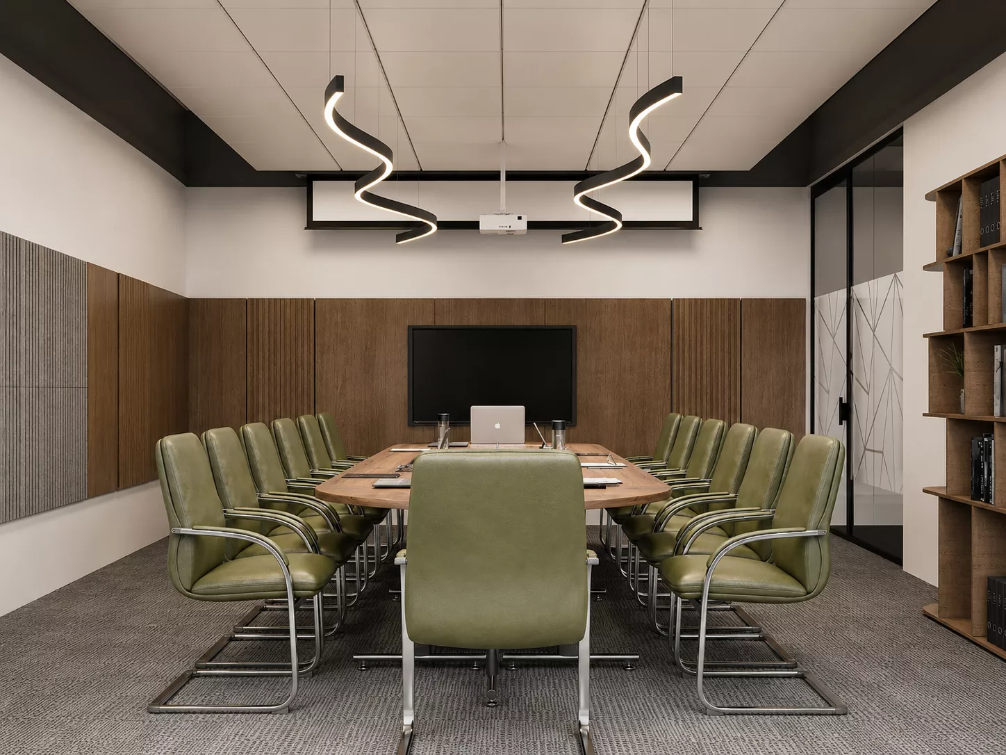 Office interior design 400 m² for Comptek — Meeting room