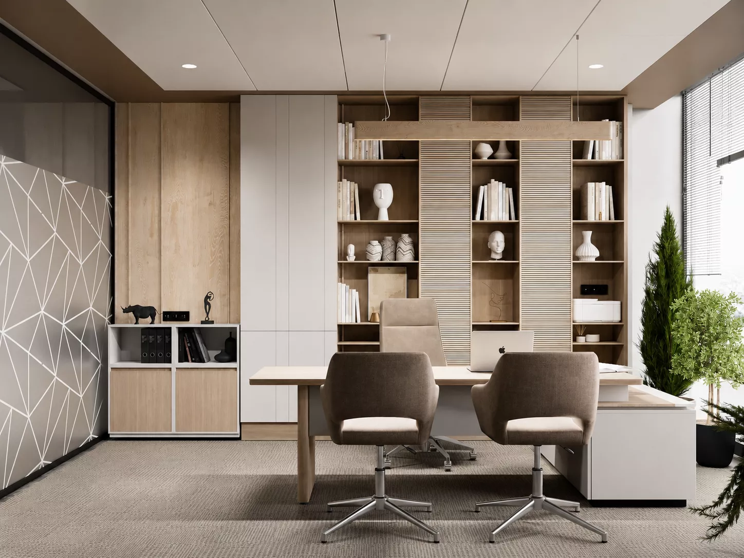 Office interior design 400 m² for Comptek — Offices