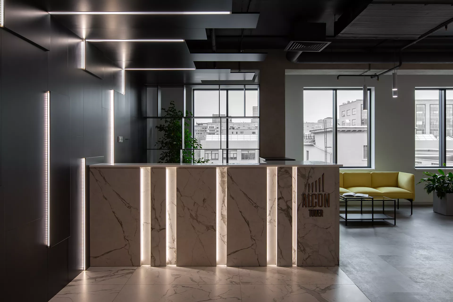 Sales Office Interior Design 240 m² — Alcon Tower — Reception