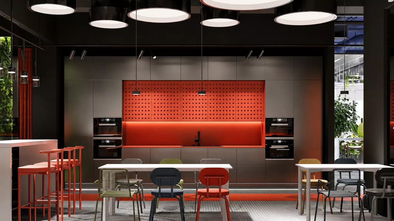 Competition office design project 466 m² for Sovcombank in Saratov — Dining room