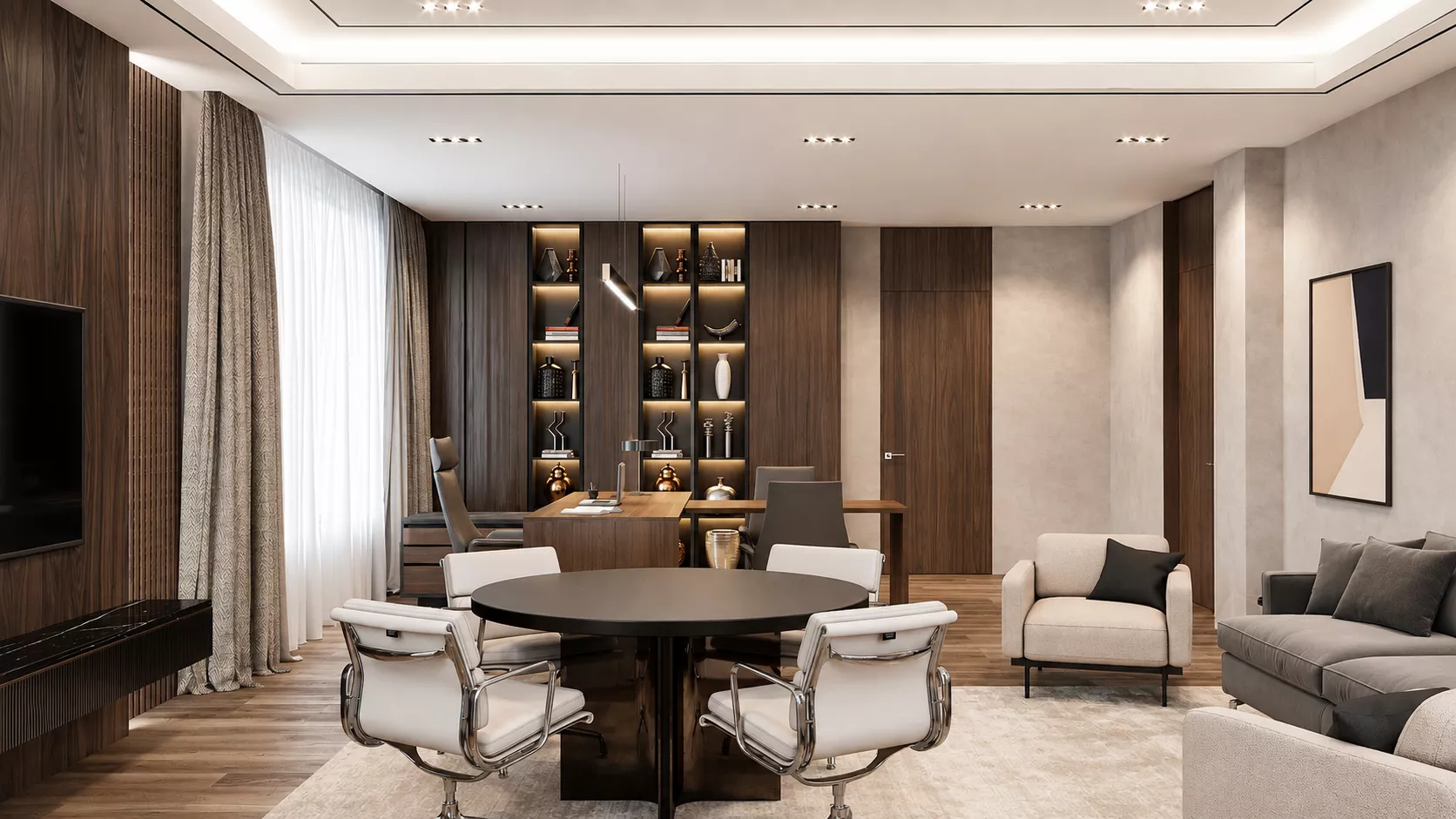 Office design project 415 m² in Murmansk — Director's office