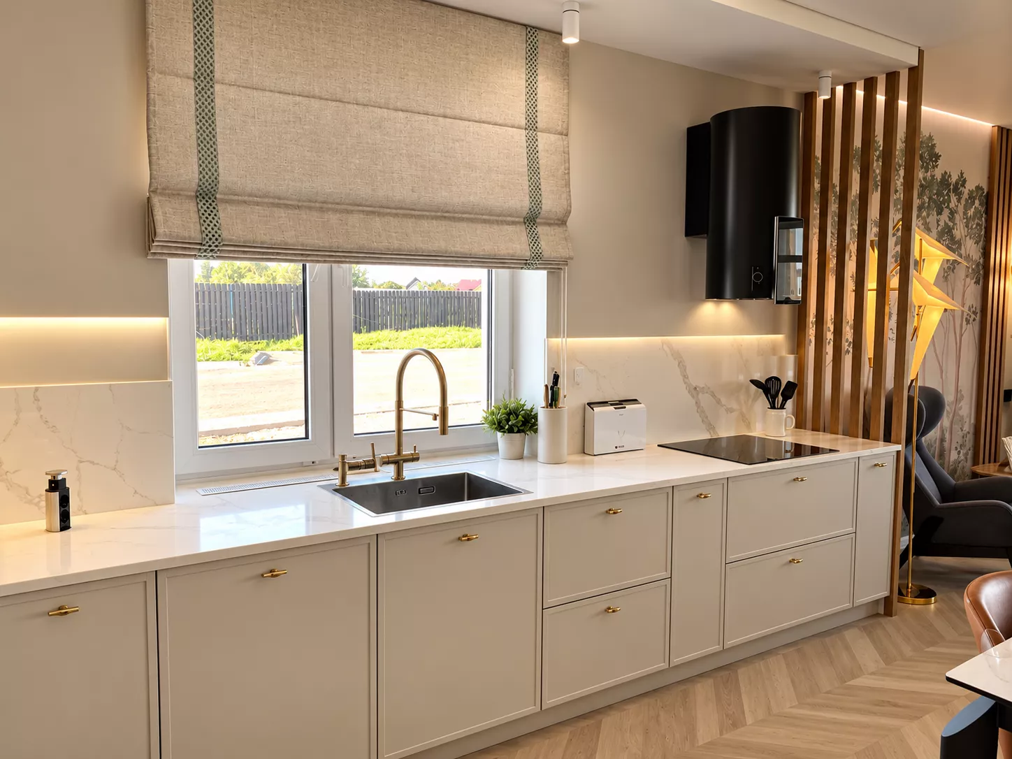 Design project Taun Khausa 120 m² — Kitchen-living