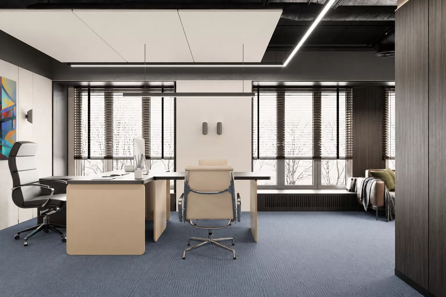 Office interior design 400 m². for kompani GRK — Director's office