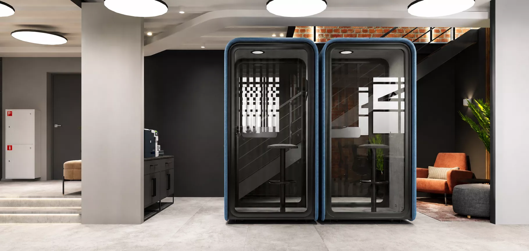 Office interior design s antresolyu 400 m² — Open Space