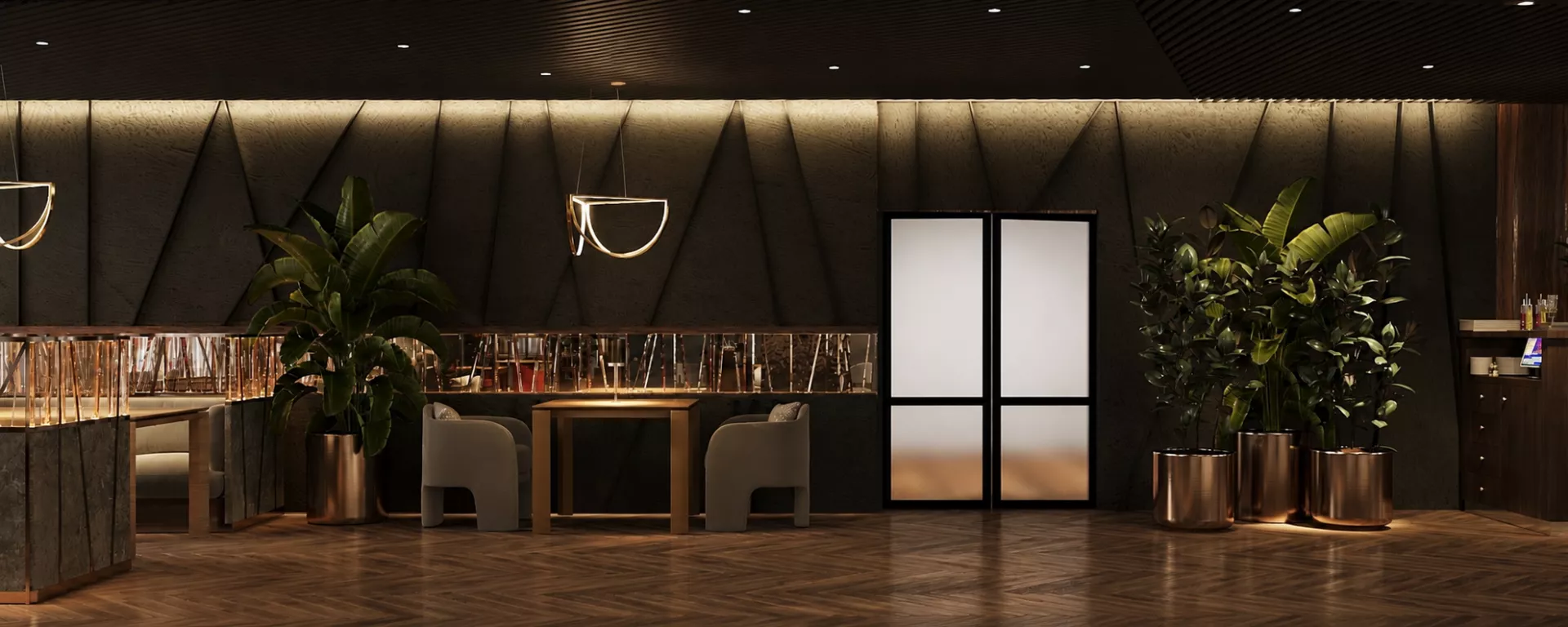 Restaurant interior design 317 m² in the Uralskiy Utes hotel & restaurant complex