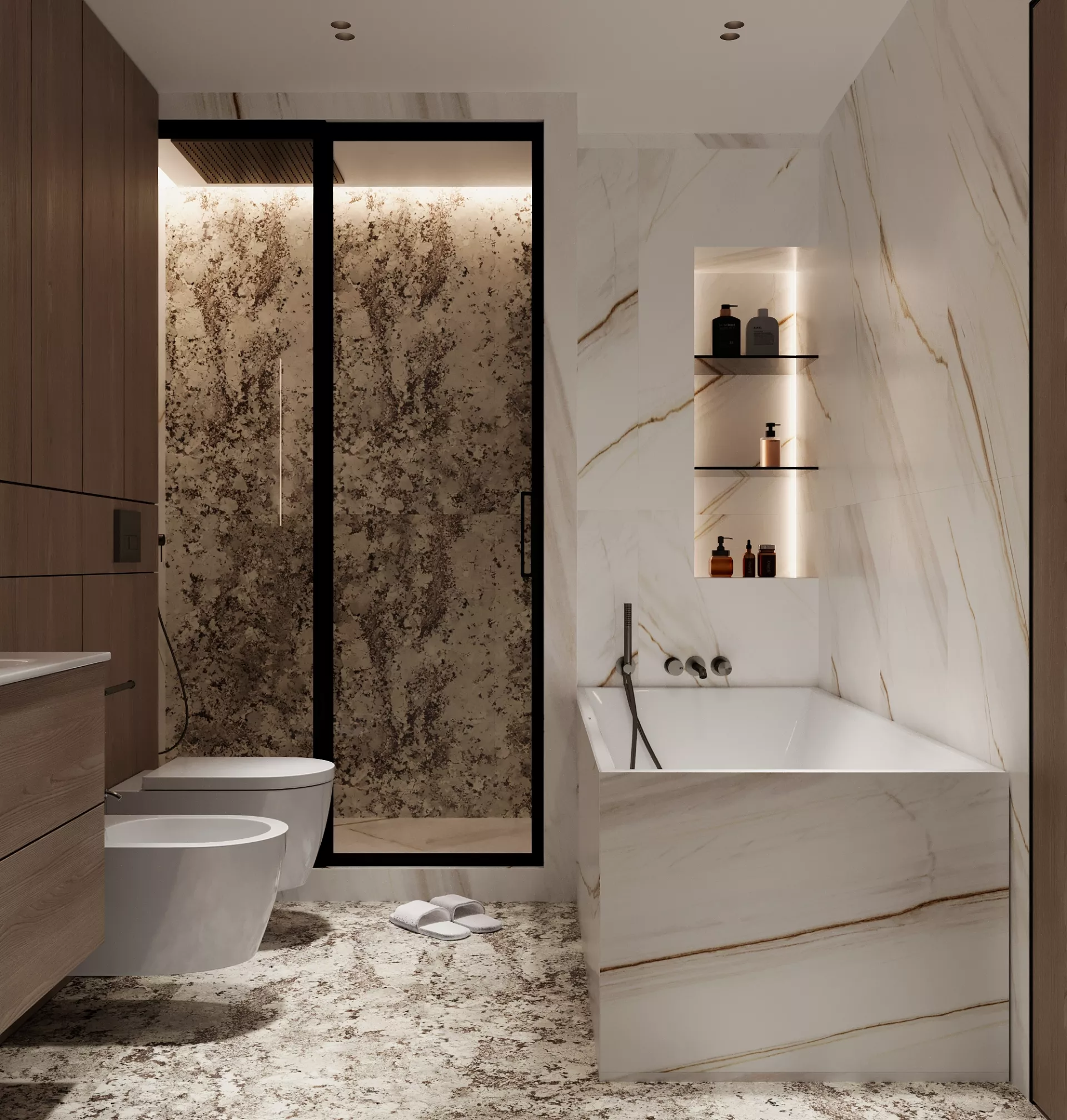 Apartment interior design 122 m² in Monaco — Bathroom