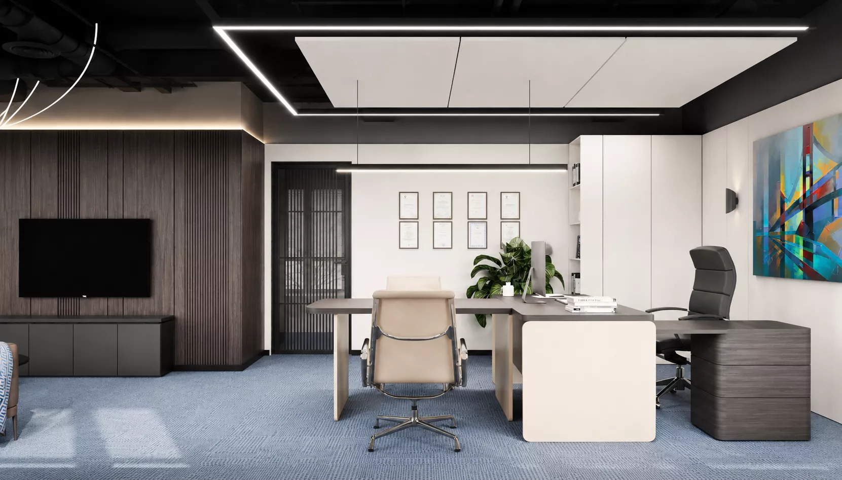 Office interior design 400 m². for kompani GRK — Director's office