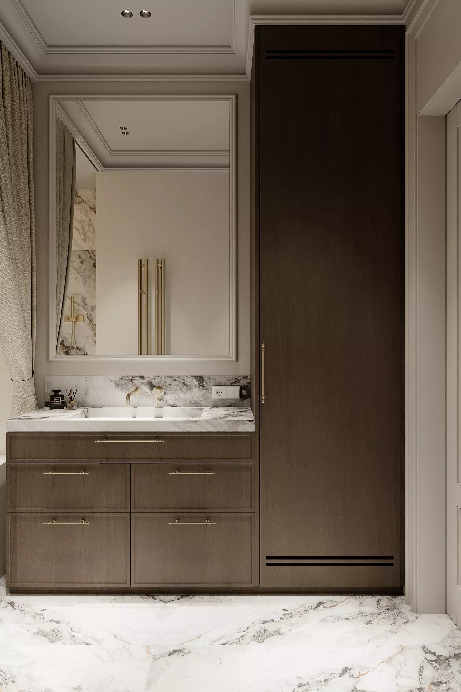 Apartment interior design in starom fonde 67m². Kutuzovskiy prospekt — Bathroom
