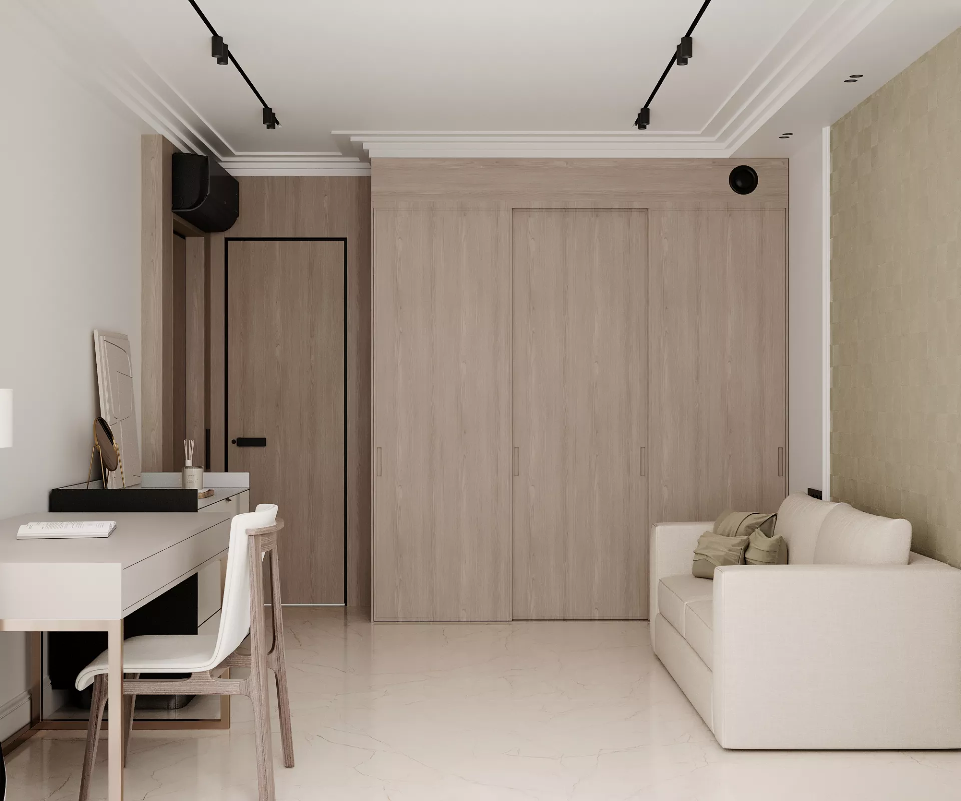 Apartment interior design 122 m² in Monaco — Guest room