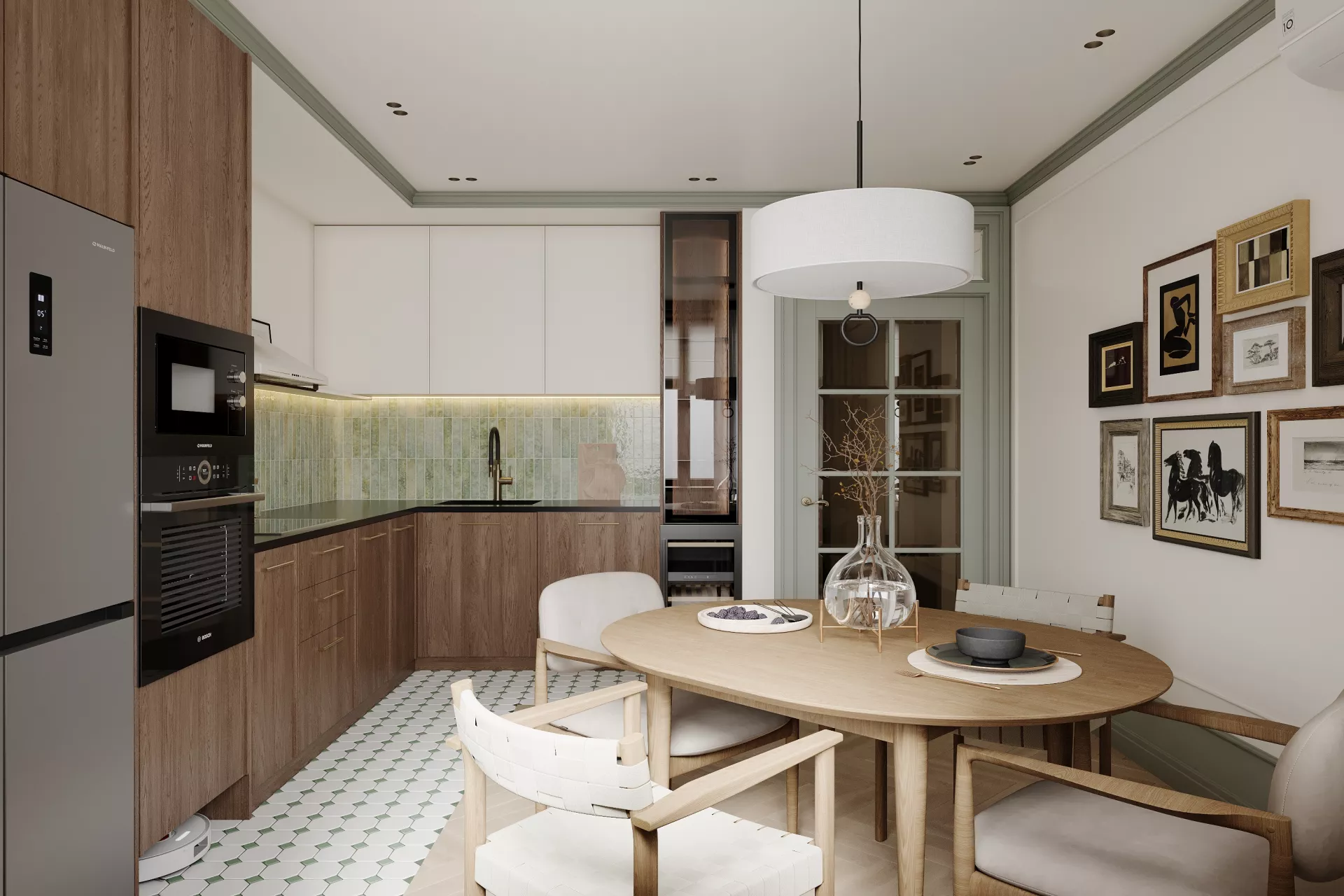 Apartment interior design 90 m² on maloy Filevskoy — Kitchen