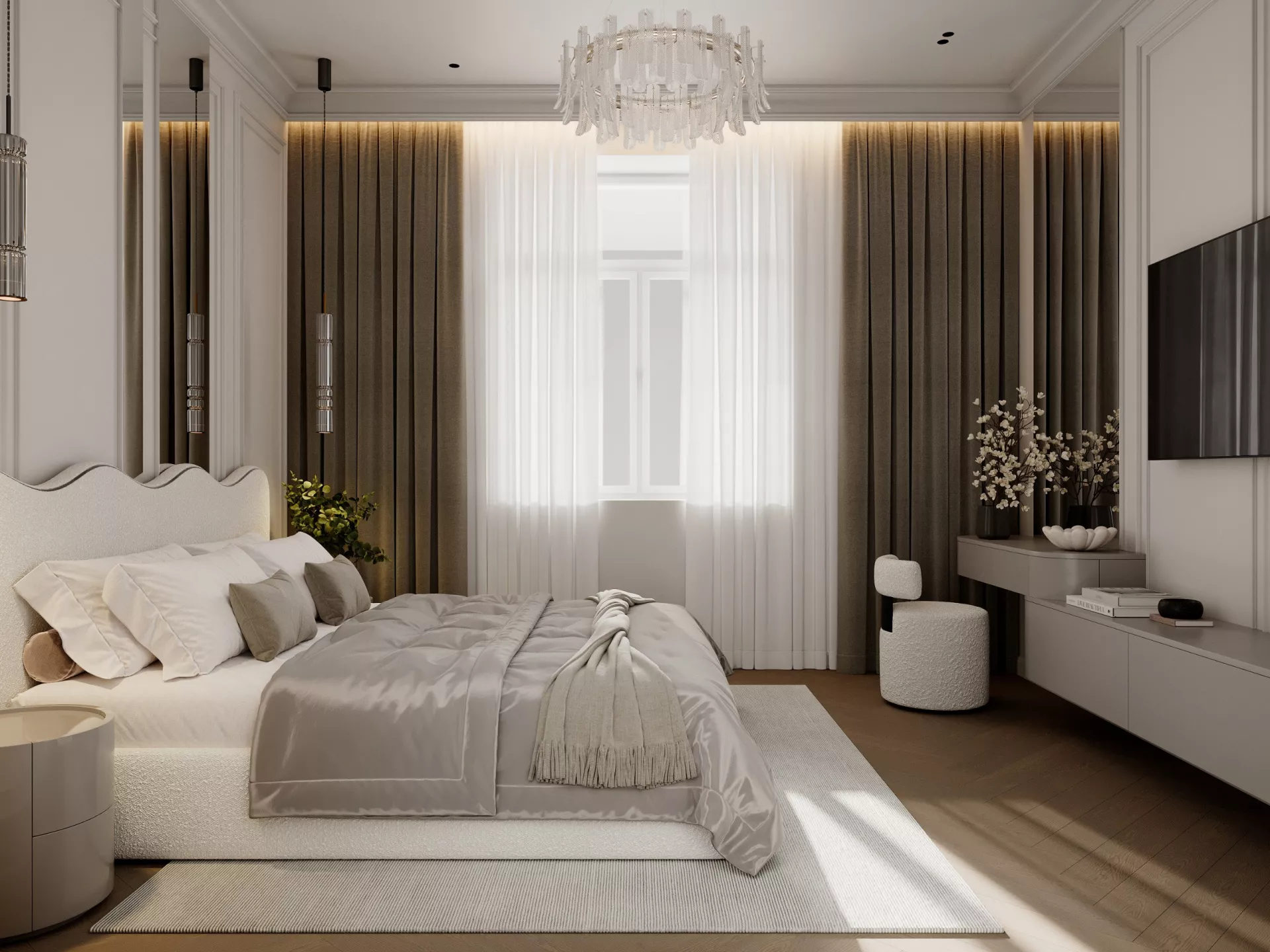 Apartment interior design in starom fonde 67m². Kutuzovskiy prospekt — Bedroom