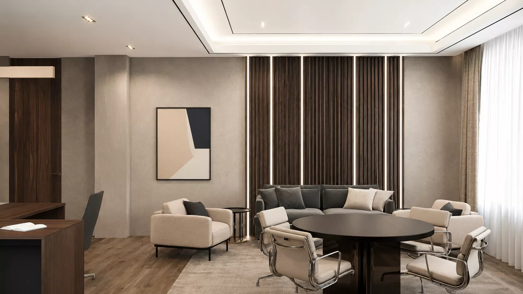 Office design project 415 m² in Murmansk — Director's office