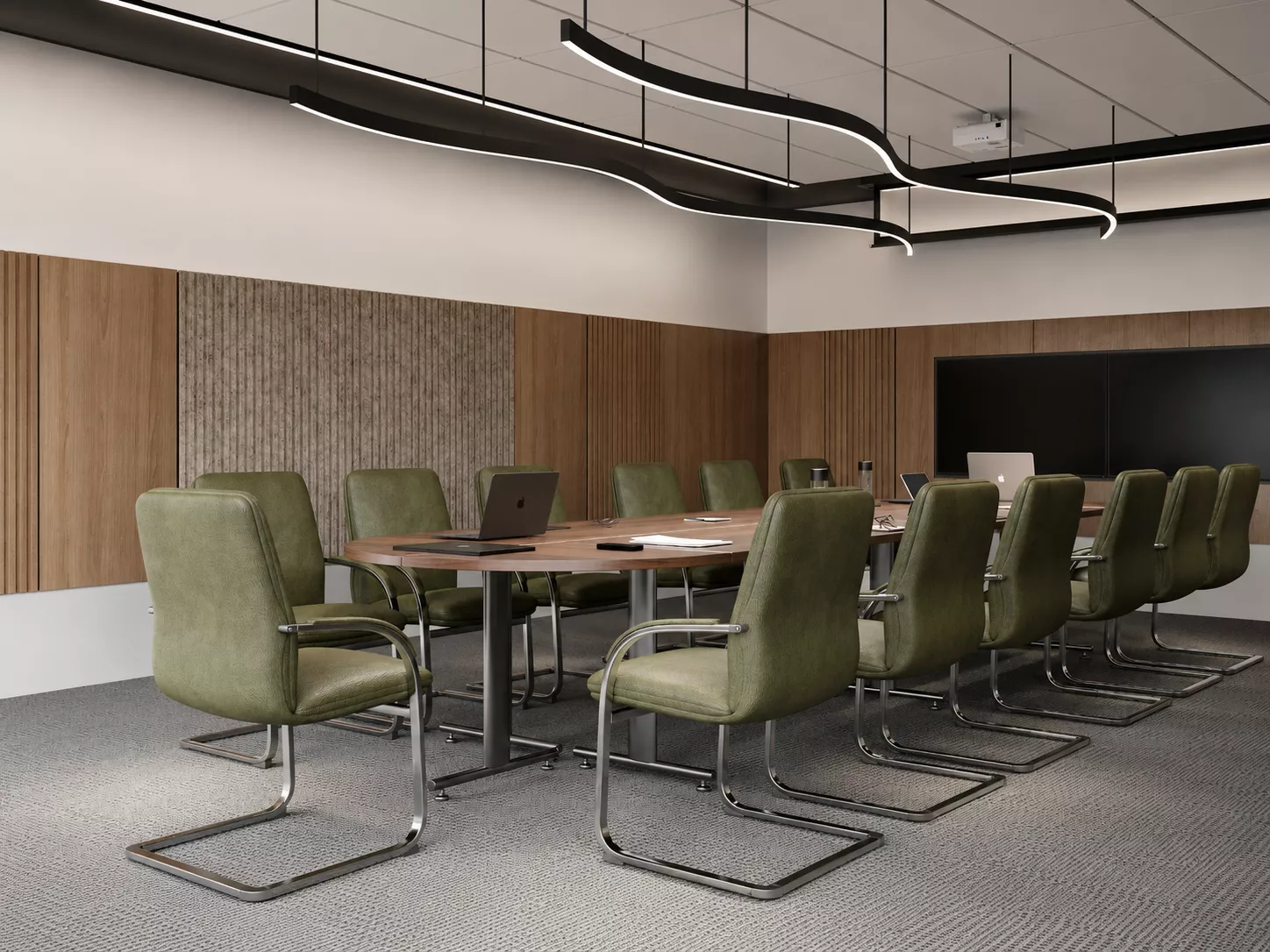 Office interior design 400 m² for Comptek — Meeting room