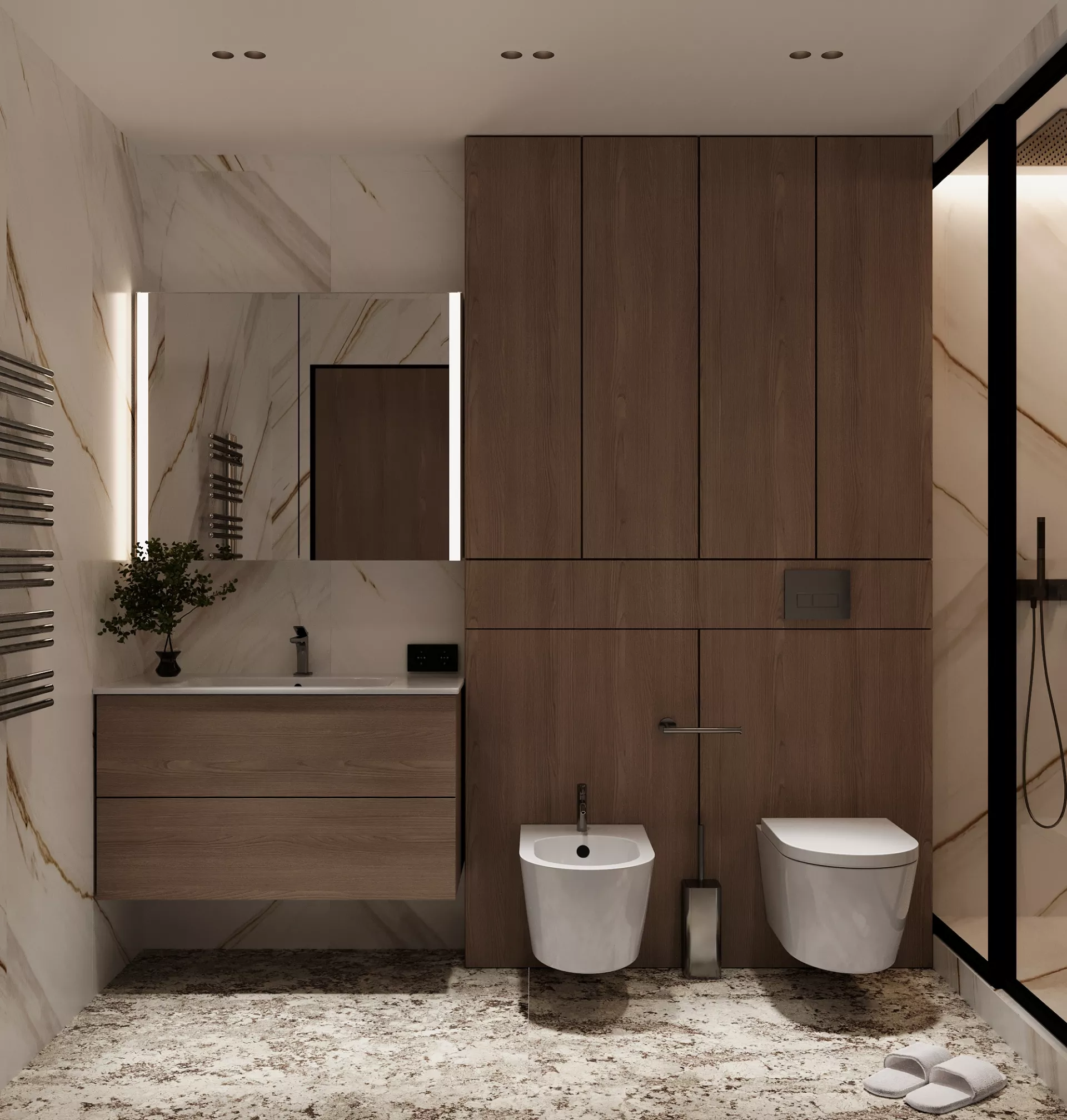 Apartment interior design 122 m² in Monaco — Bathroom