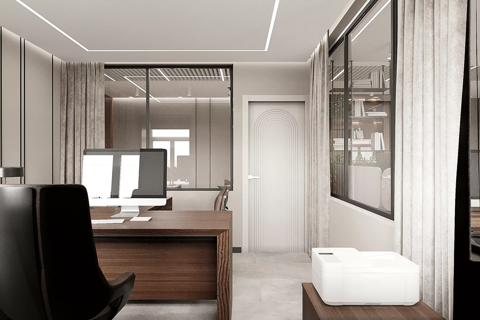 Design "domashnego" office in istoricheskom zdanie 95 m² — Director's office