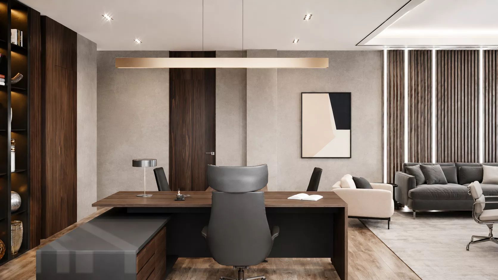 Office design project 415 m² in Murmansk — Director's office