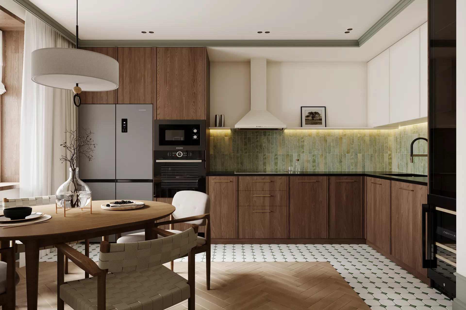 Apartment interior design 90 m² on maloy Filevskoy — Kitchen