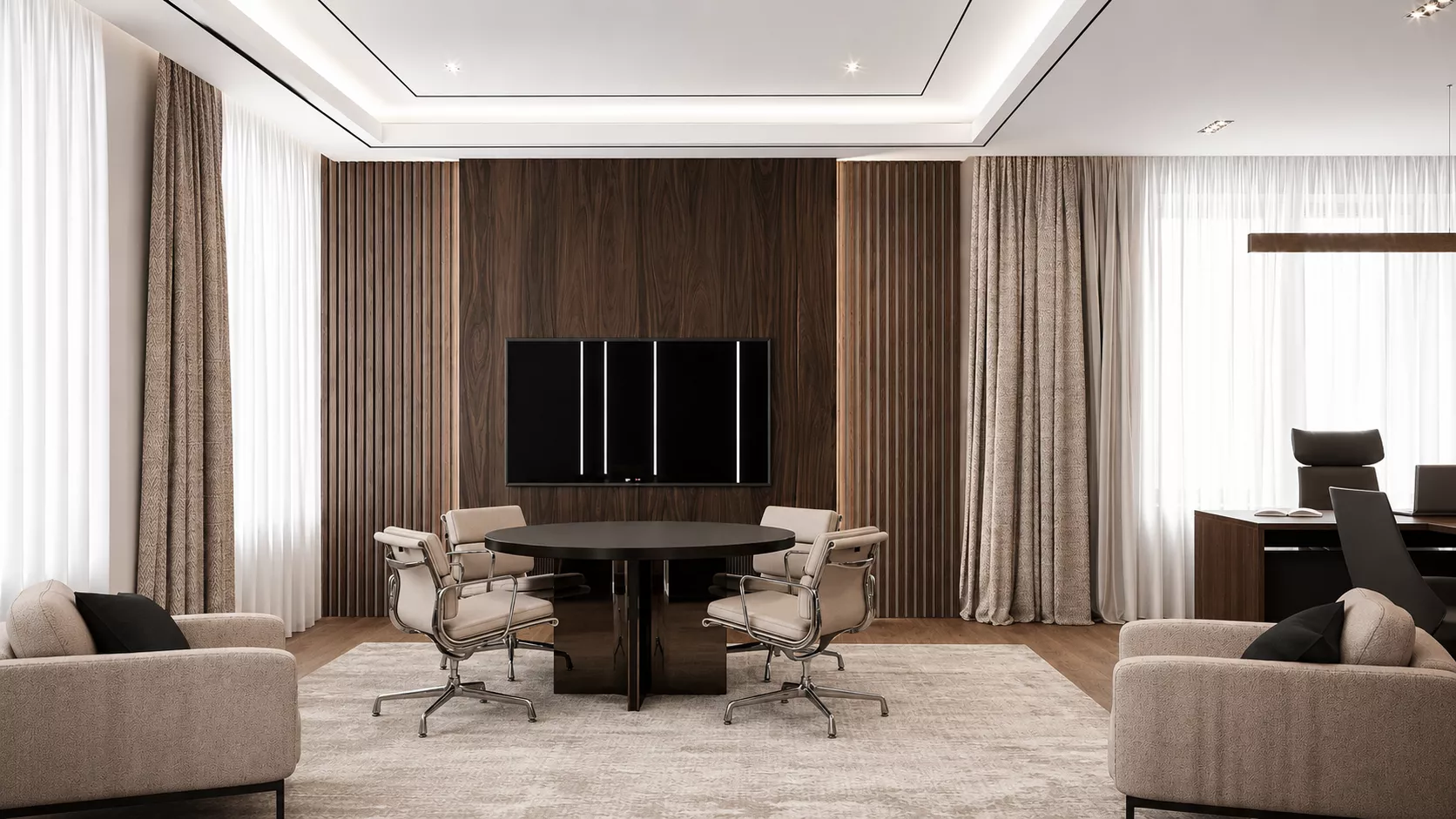 Office design project 415 m² in Murmansk — Director's office