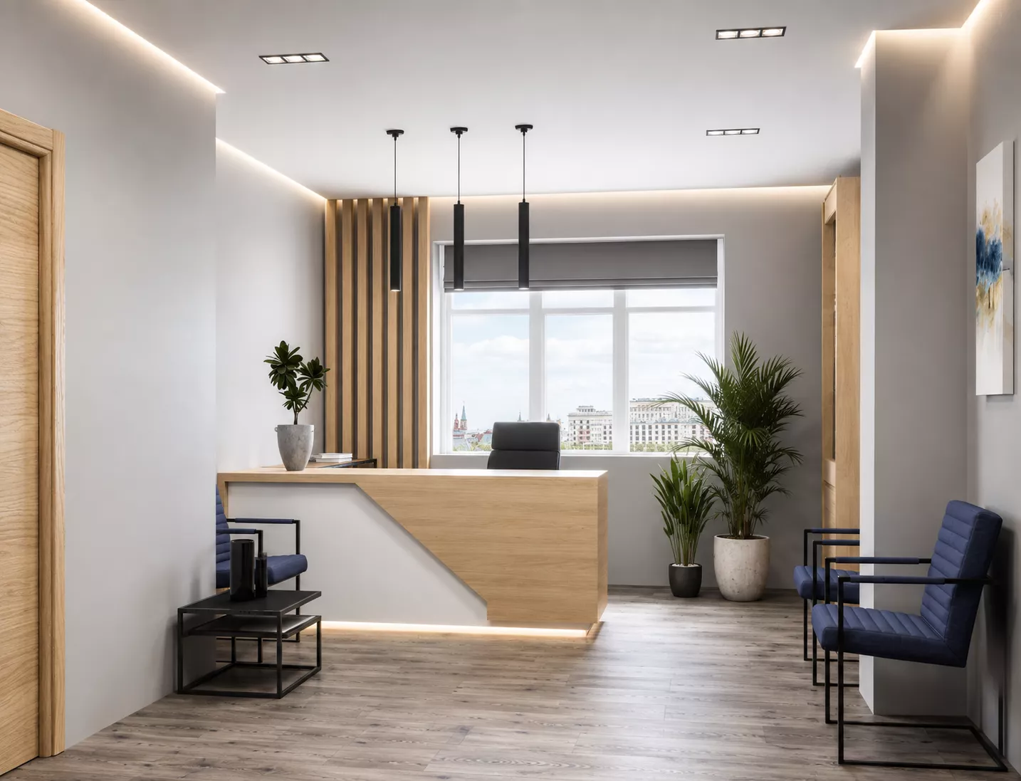 Дизайн кабинета директора государственной компании МИНТРАНС 130 м².