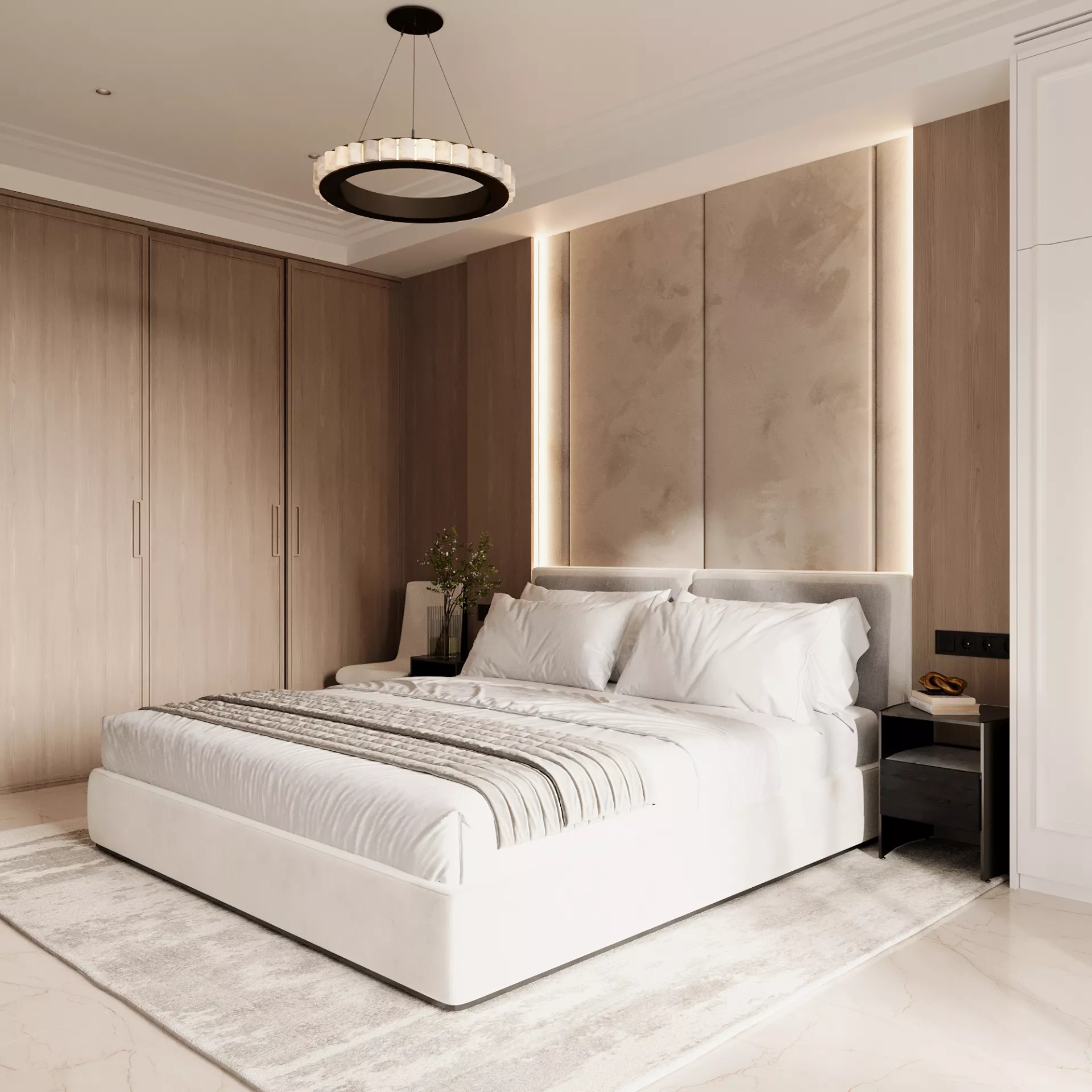 Apartment interior design 122 m² in Monaco — Bedroom