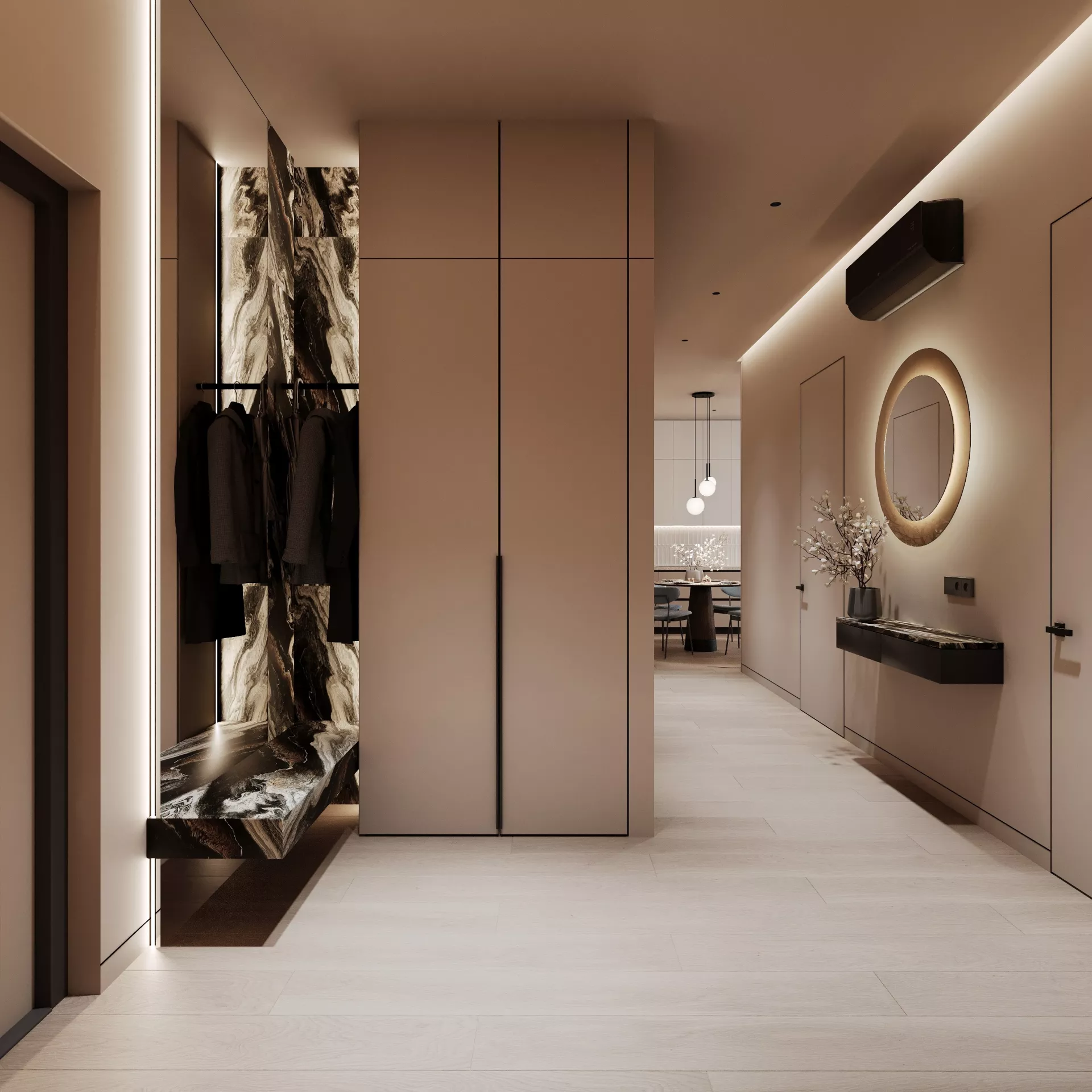Apartment interior design 85 m² in RC Ostrov — Hallway