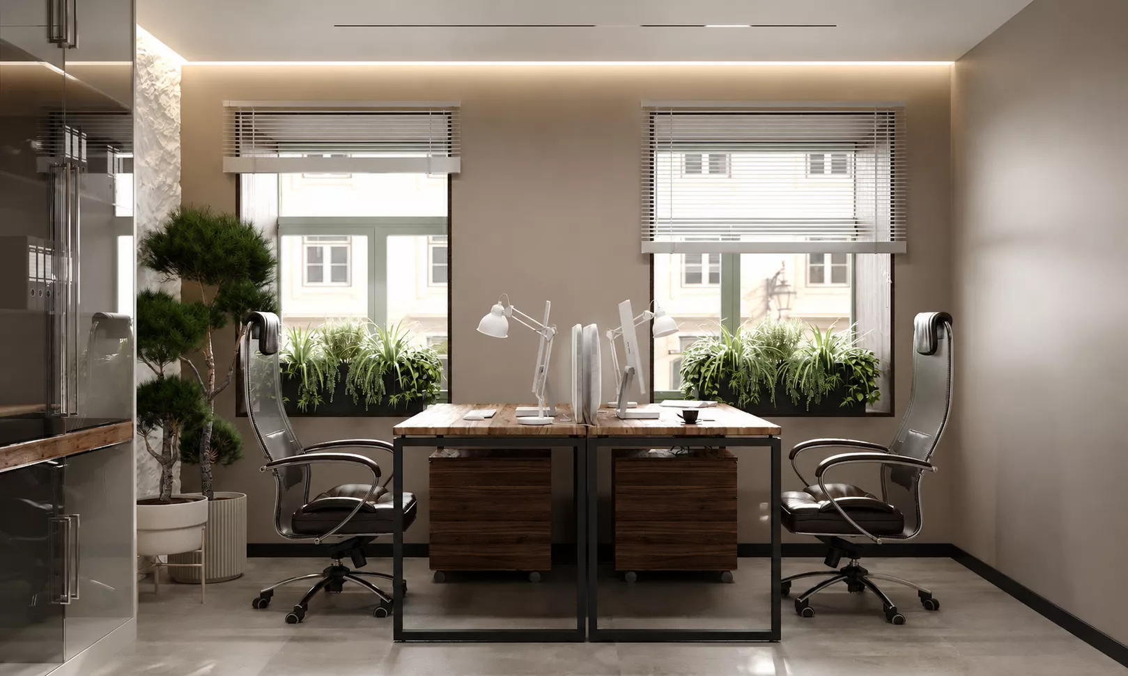 Design "domashnego" office in istoricheskom zdanie 95 m² — Offices