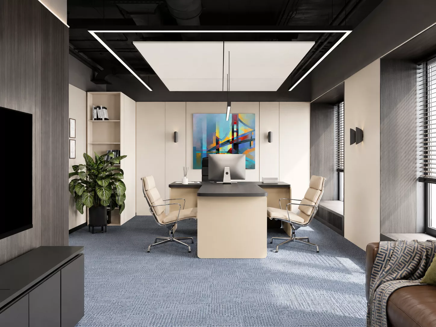 Office interior design 400 m². for kompani GRK — Director's office