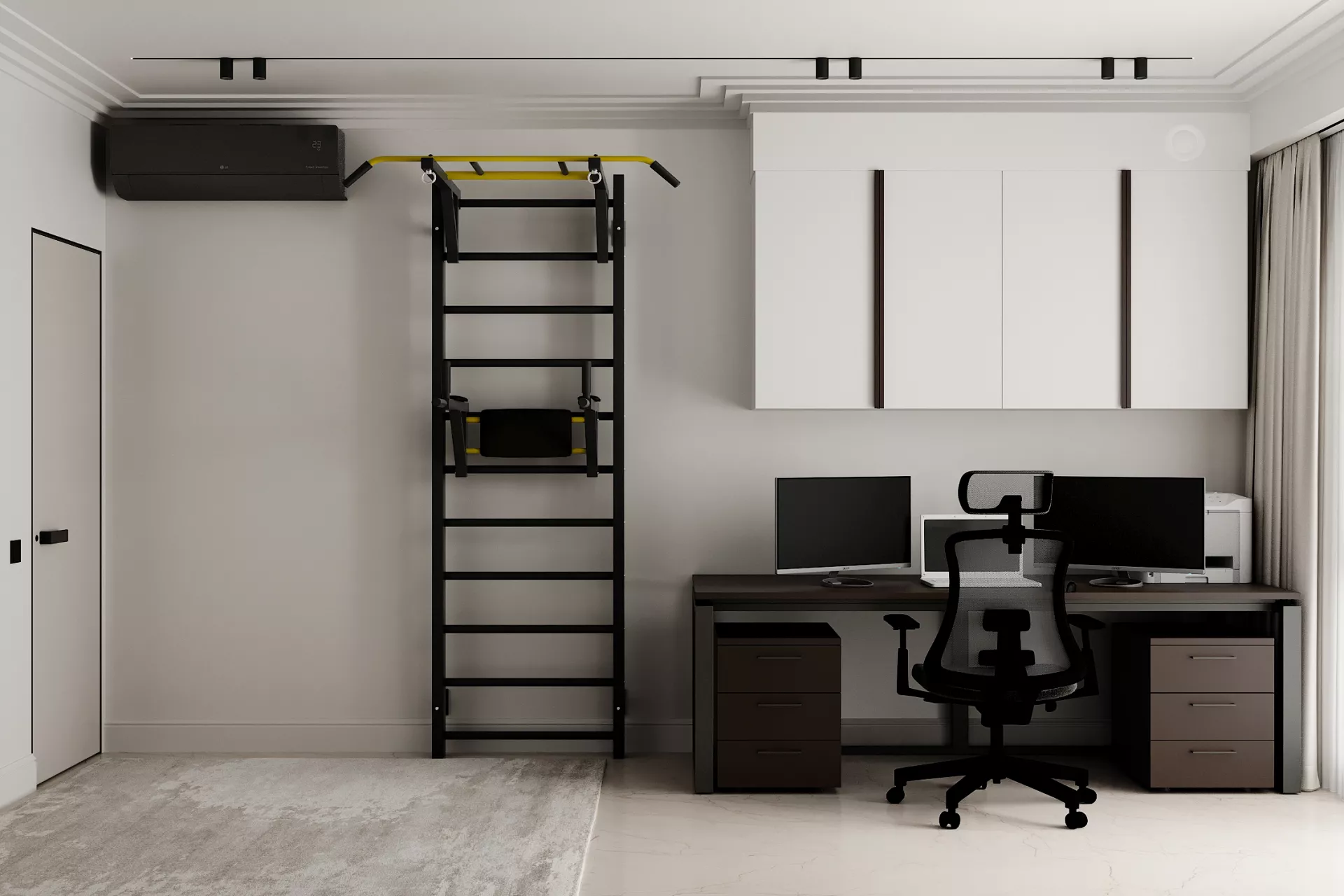Apartment interior design 122 m² in Monaco — Study