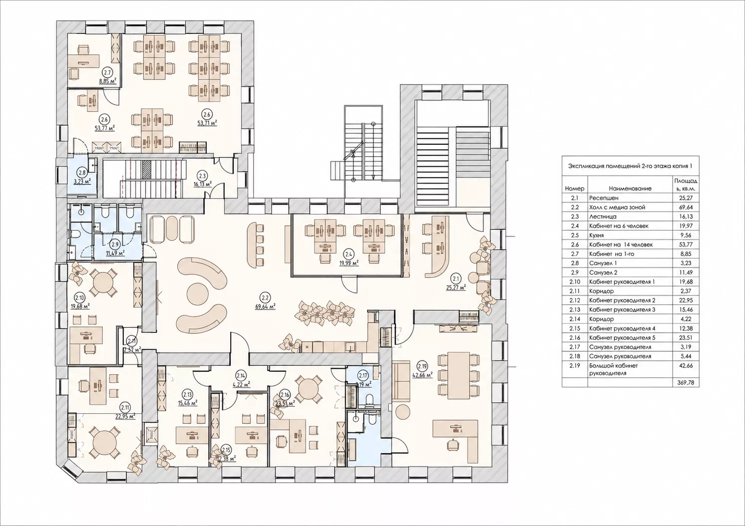 Дизайн офиса в особняке 1142 м².