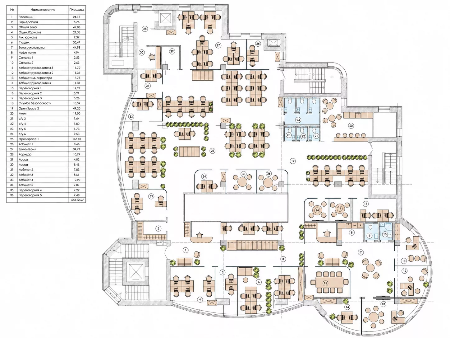 Interior design office 644m²