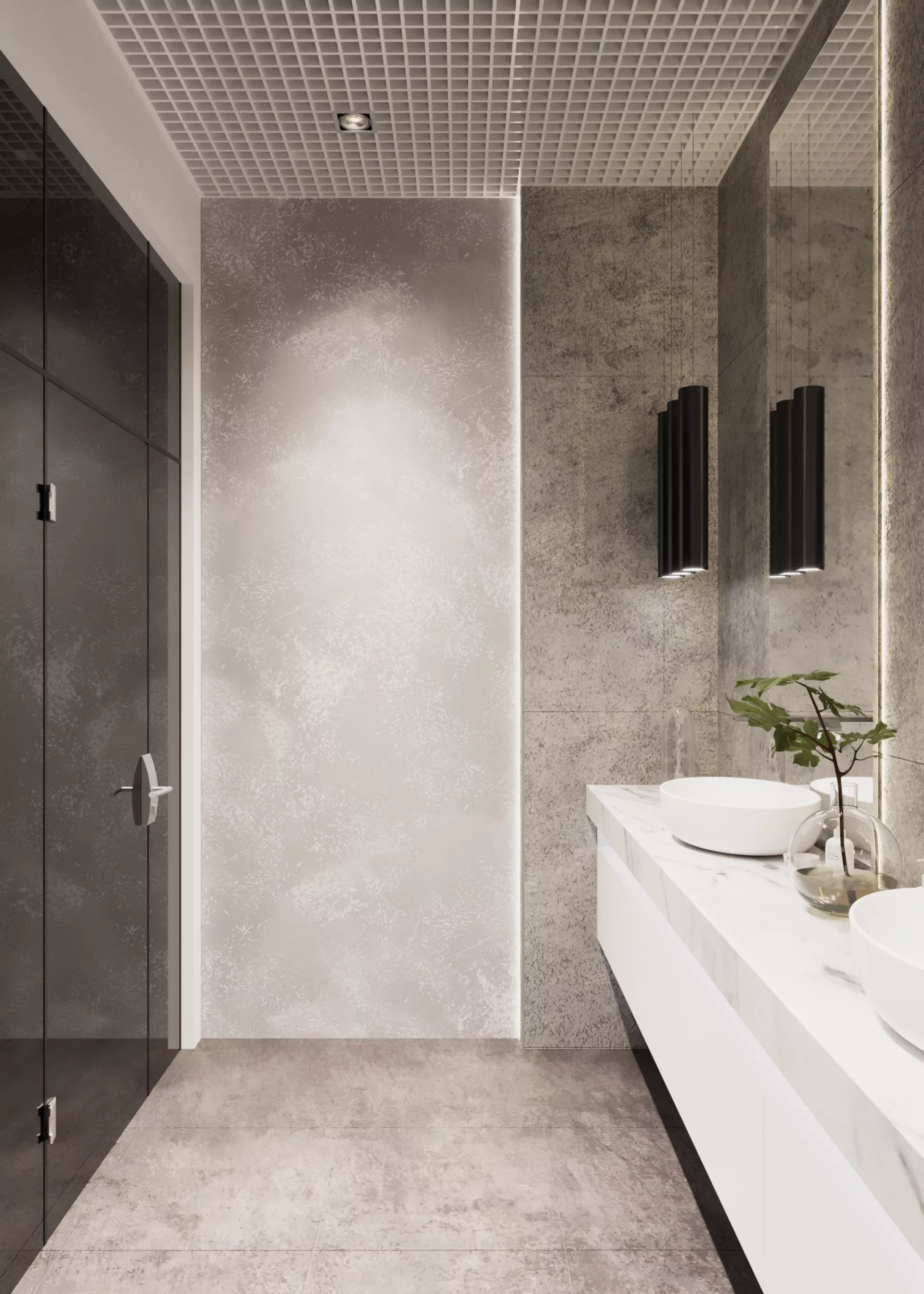Sales Office Interior Design 240 m² — Alcon Tower — Bathroom