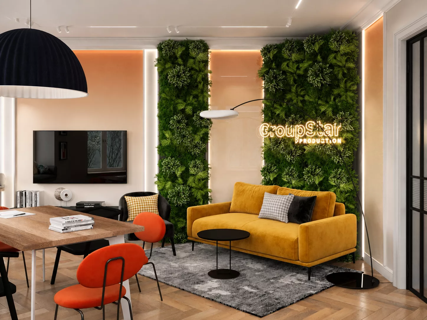 Дизайн офиса 127 м² для Group Star Production