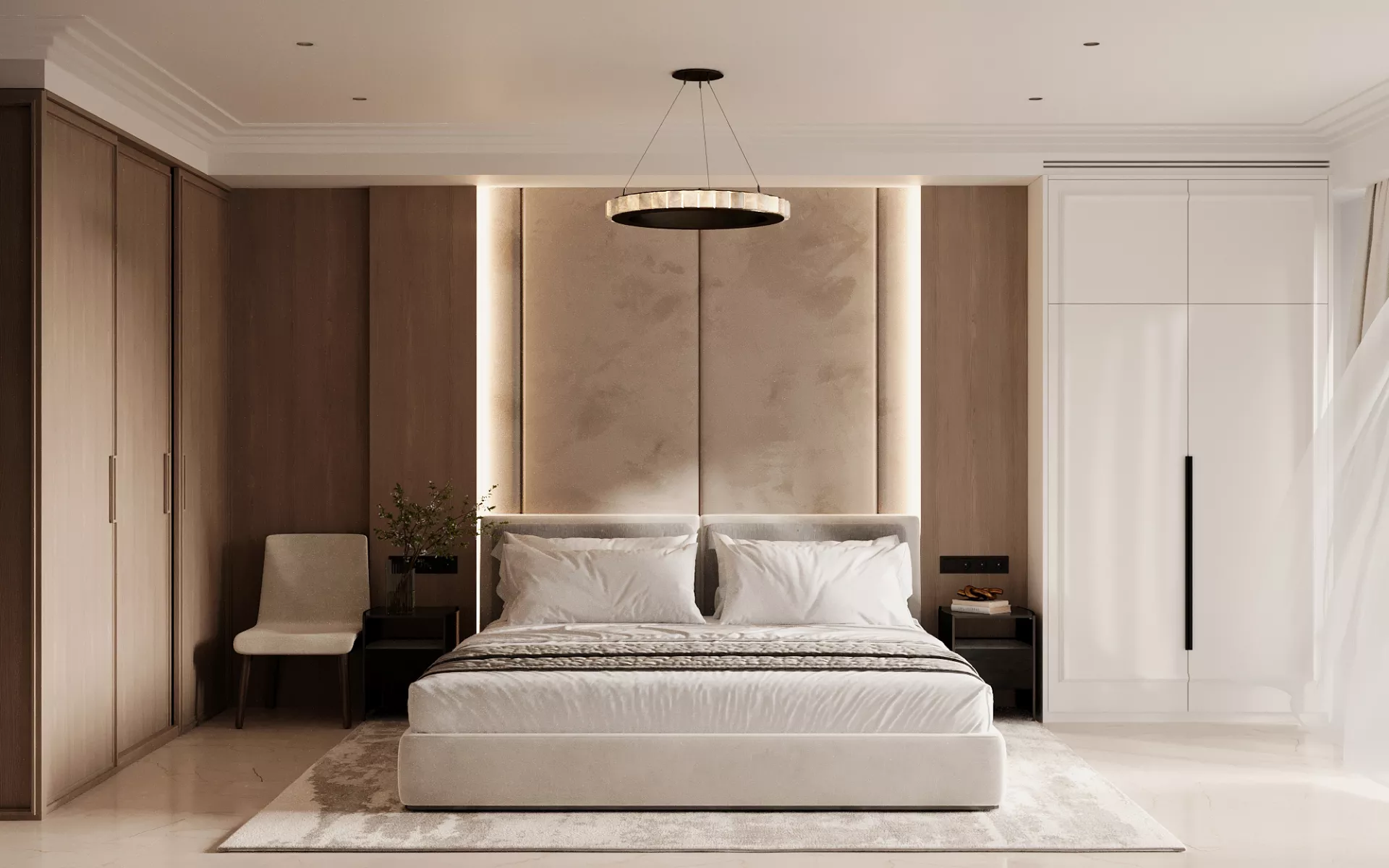 Apartment interior design 122 m² in Monaco — Bedroom