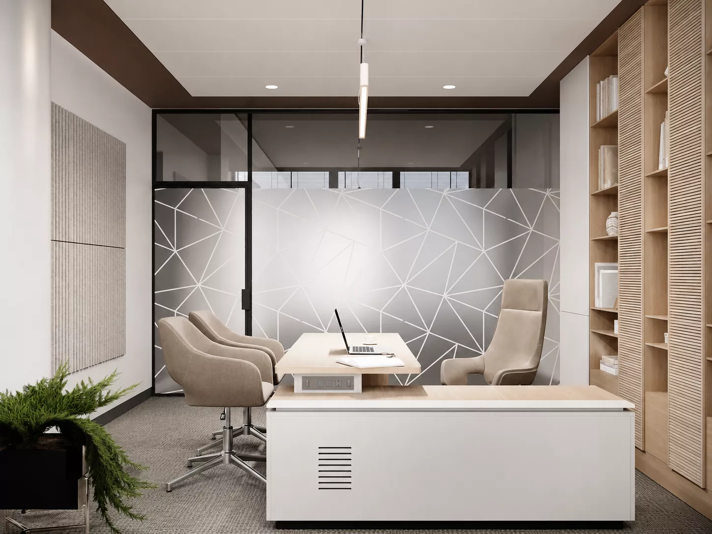 Office interior design 400 m² for Comptek — Offices