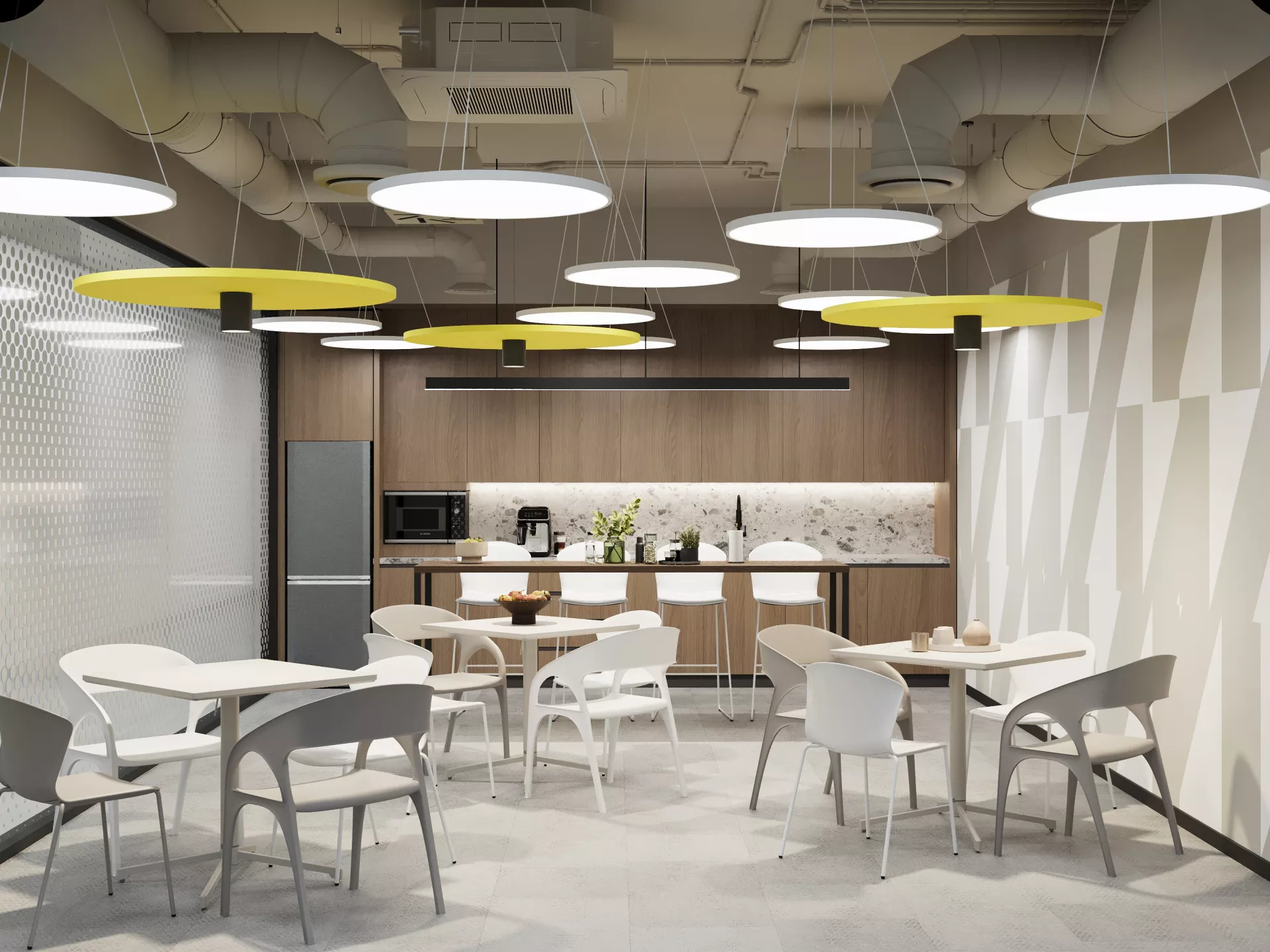 Office design project 6000 m² for IEK — Dining room
