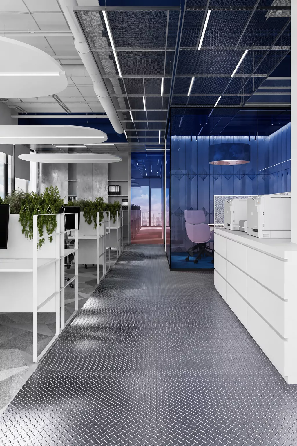 Competition office design project 466 m² for Sovcombank in Saratov — Open Space