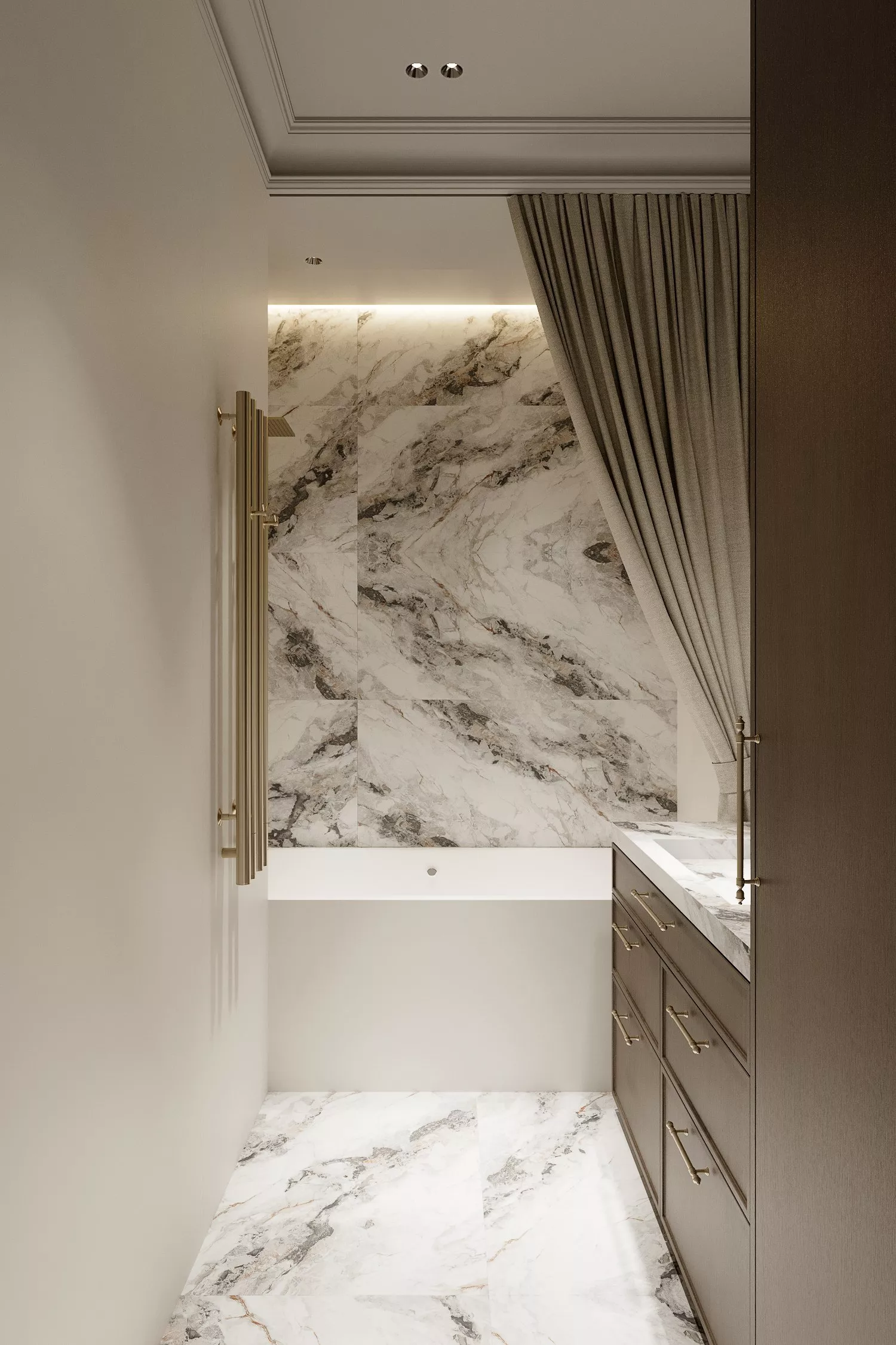 Apartment interior design in starom fonde 67m². Kutuzovskiy prospekt — Bathroom