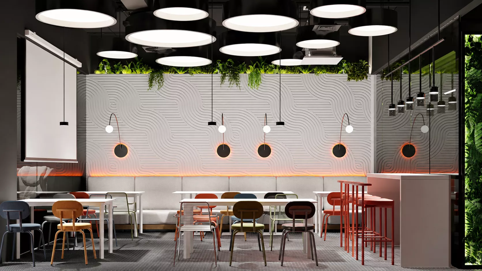 Competition office design project 466 m² for Sovcombank in Saratov — Dining room