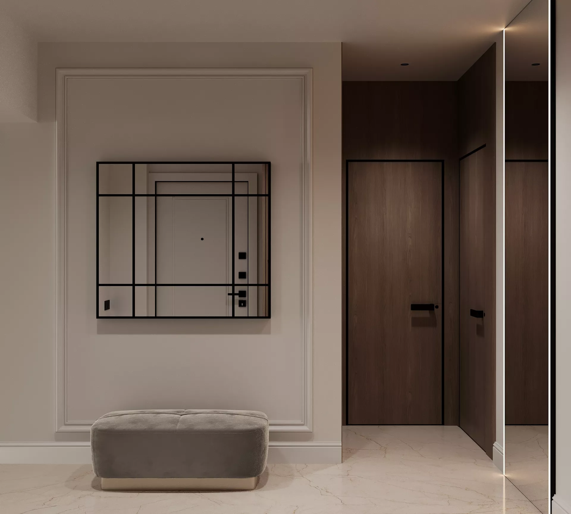 Apartment interior design 122 m² in Monaco — Hallway