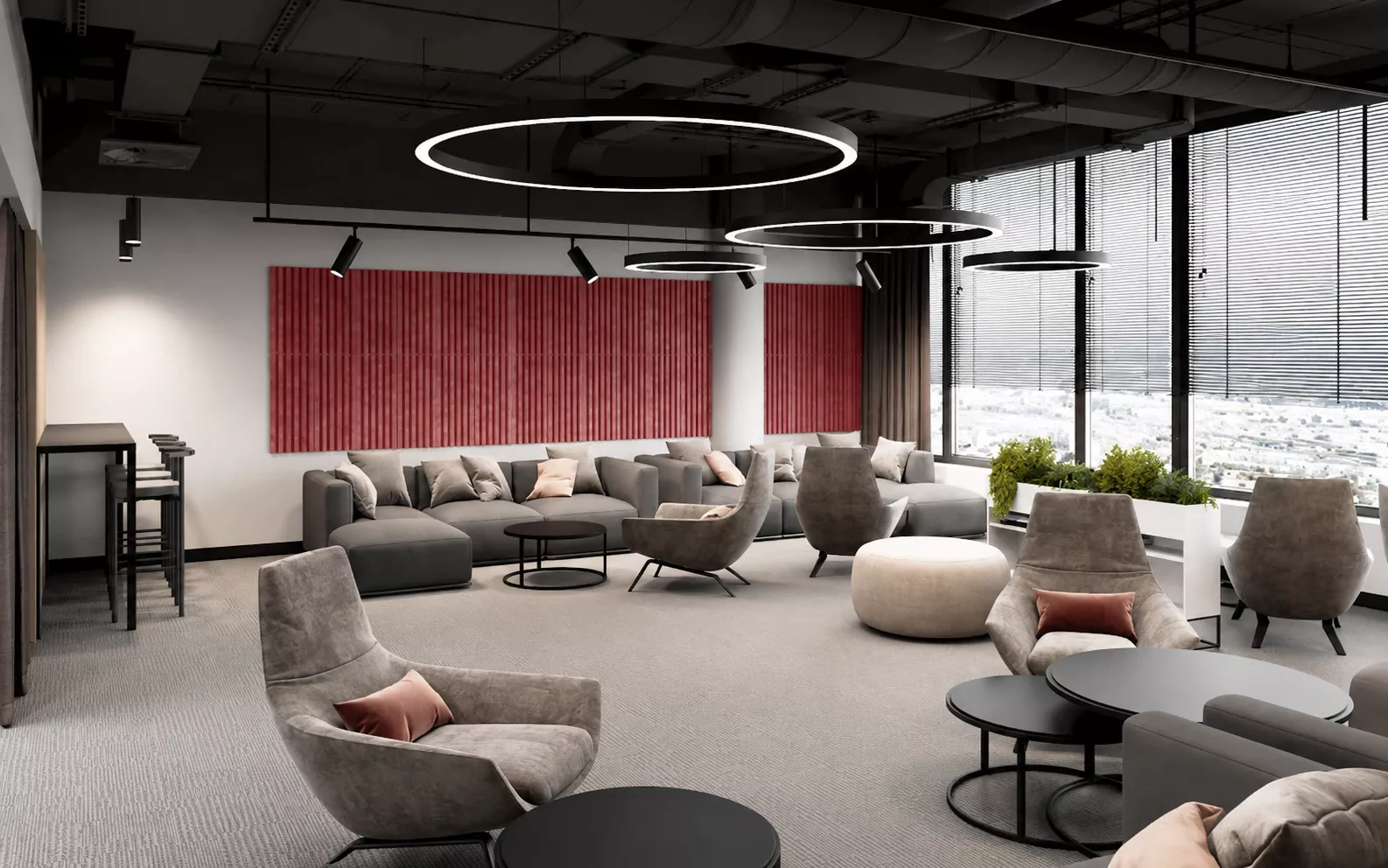 Office interior design 400 m² for Comptek — Lounge