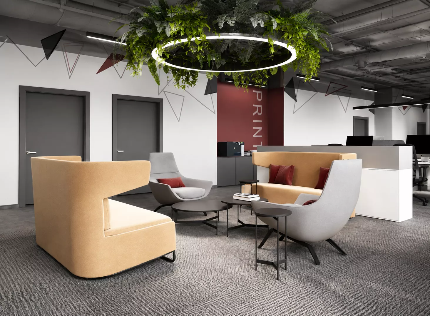 Office interior design 400 m² for Comptek — Open Space