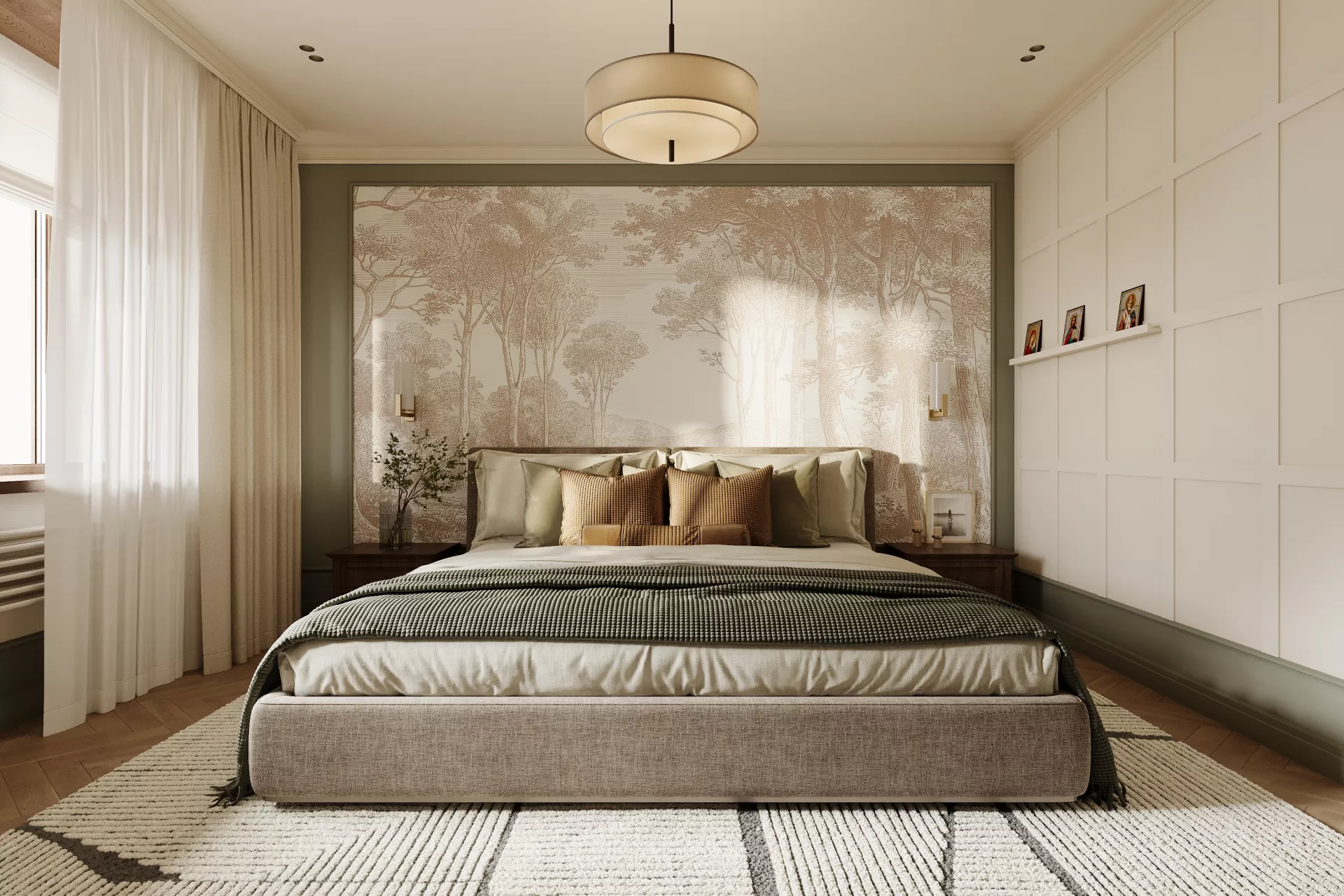 Apartment interior design 90 m² on maloy Filevskoy — Bedroom