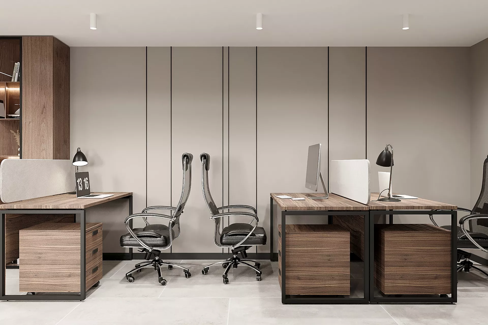 Design "domashnego" office in istoricheskom zdanie 95 m² — Open Space