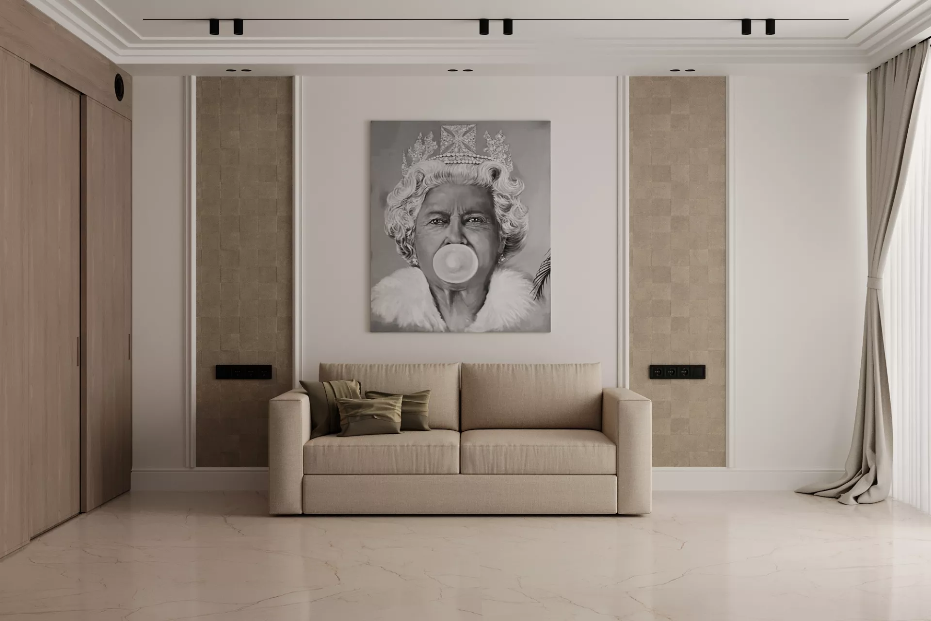 Apartment interior design 122 m² in Monaco — Guest room