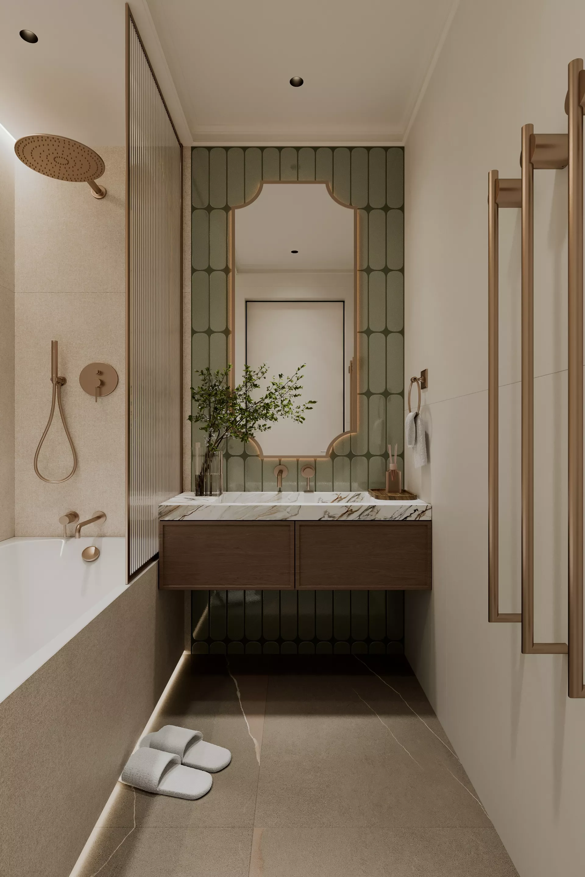 Apartment interior design 90 m² on maloy Filevskoy — Bathroom