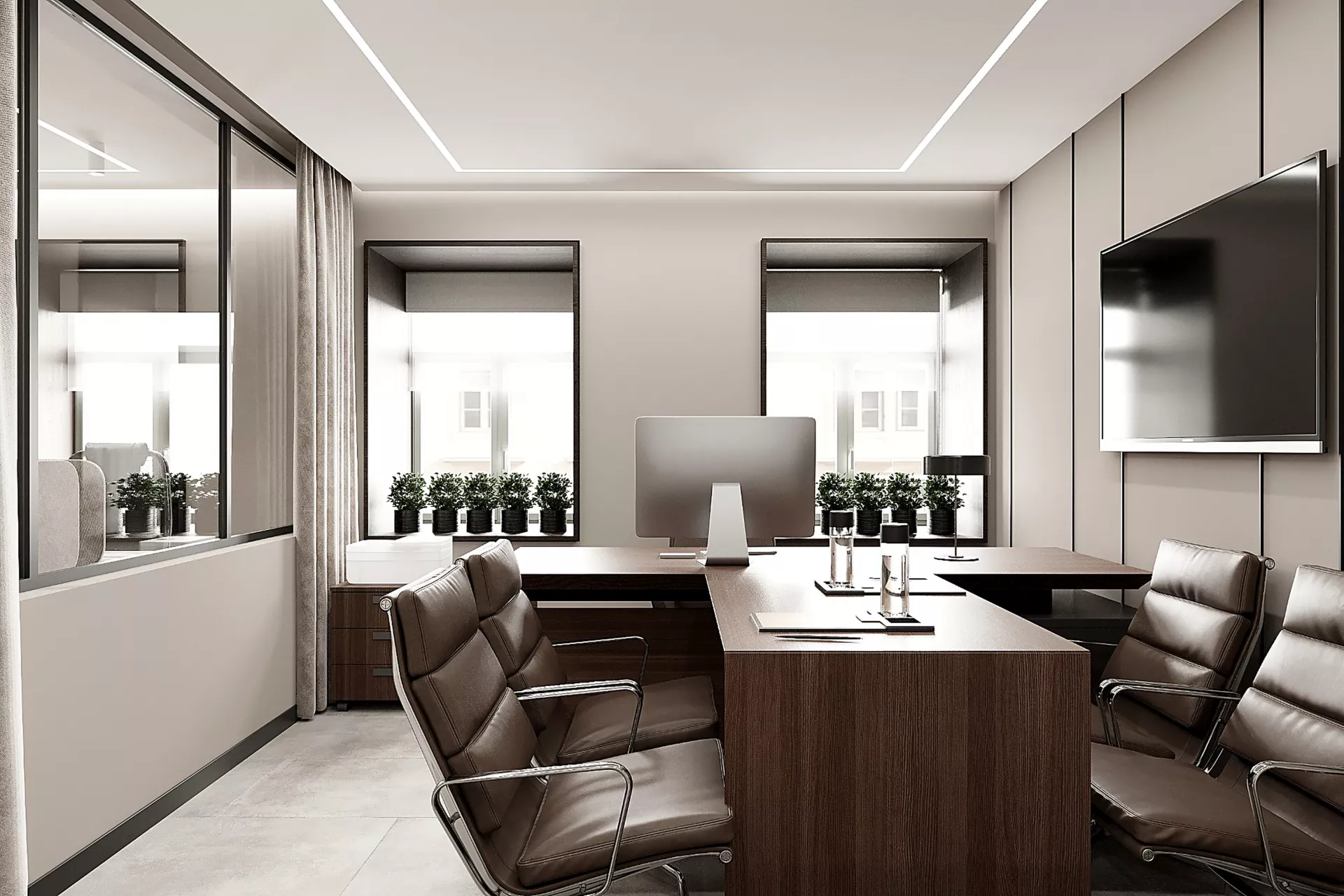 Design "domashnego" office in istoricheskom zdanie 95 m² — Director's office