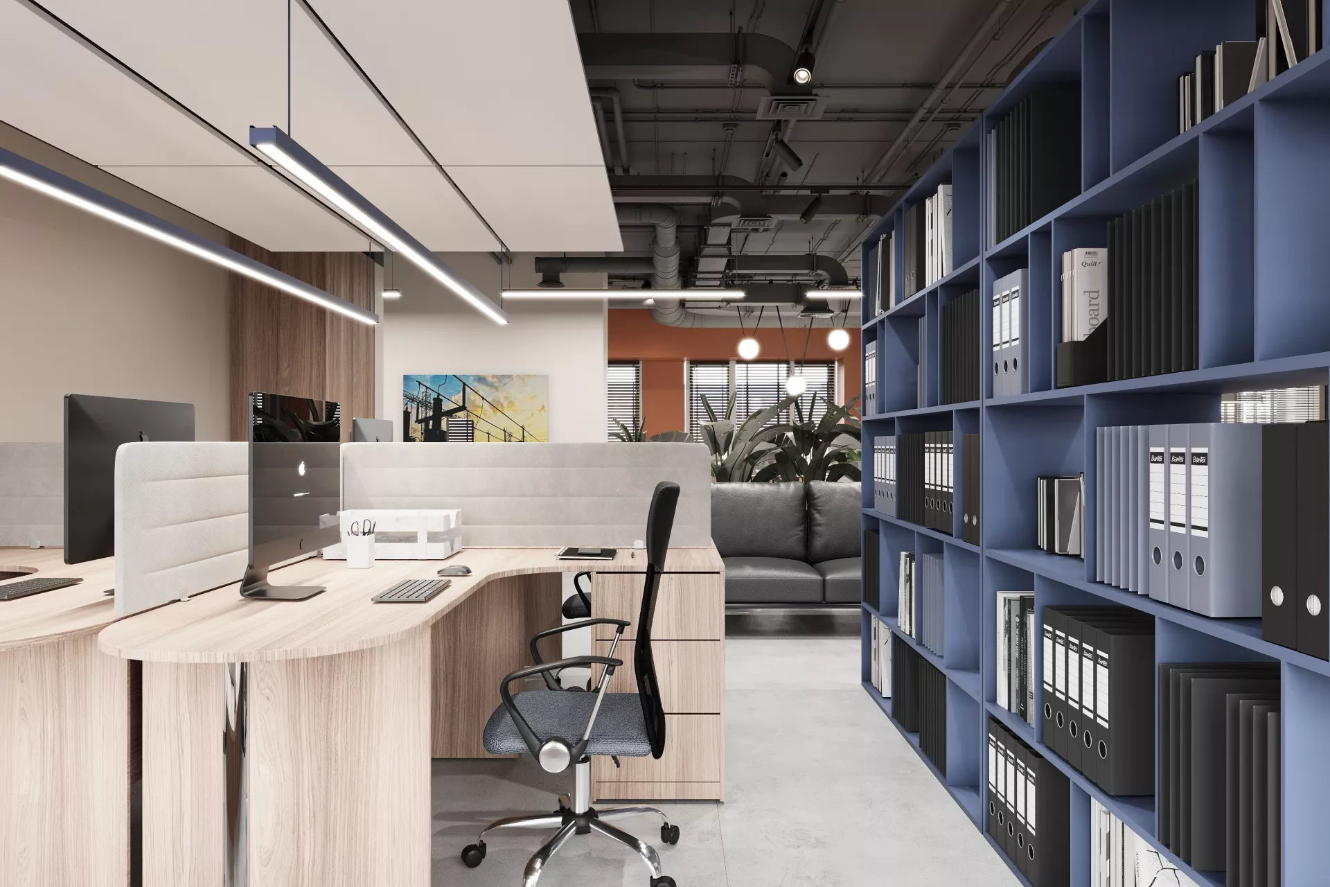 Office interior design 400 m². for kompani GRK — Open Space